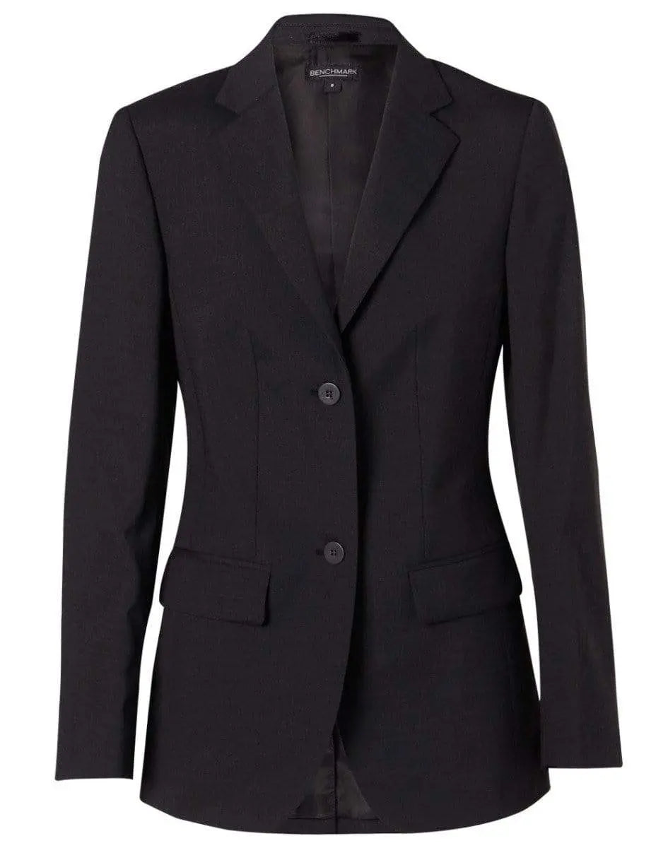 Benchmark Corporate Wear Navy / 6 BENCHMARK Women's Wool Blend Stretch Mid Length Jacket M9200